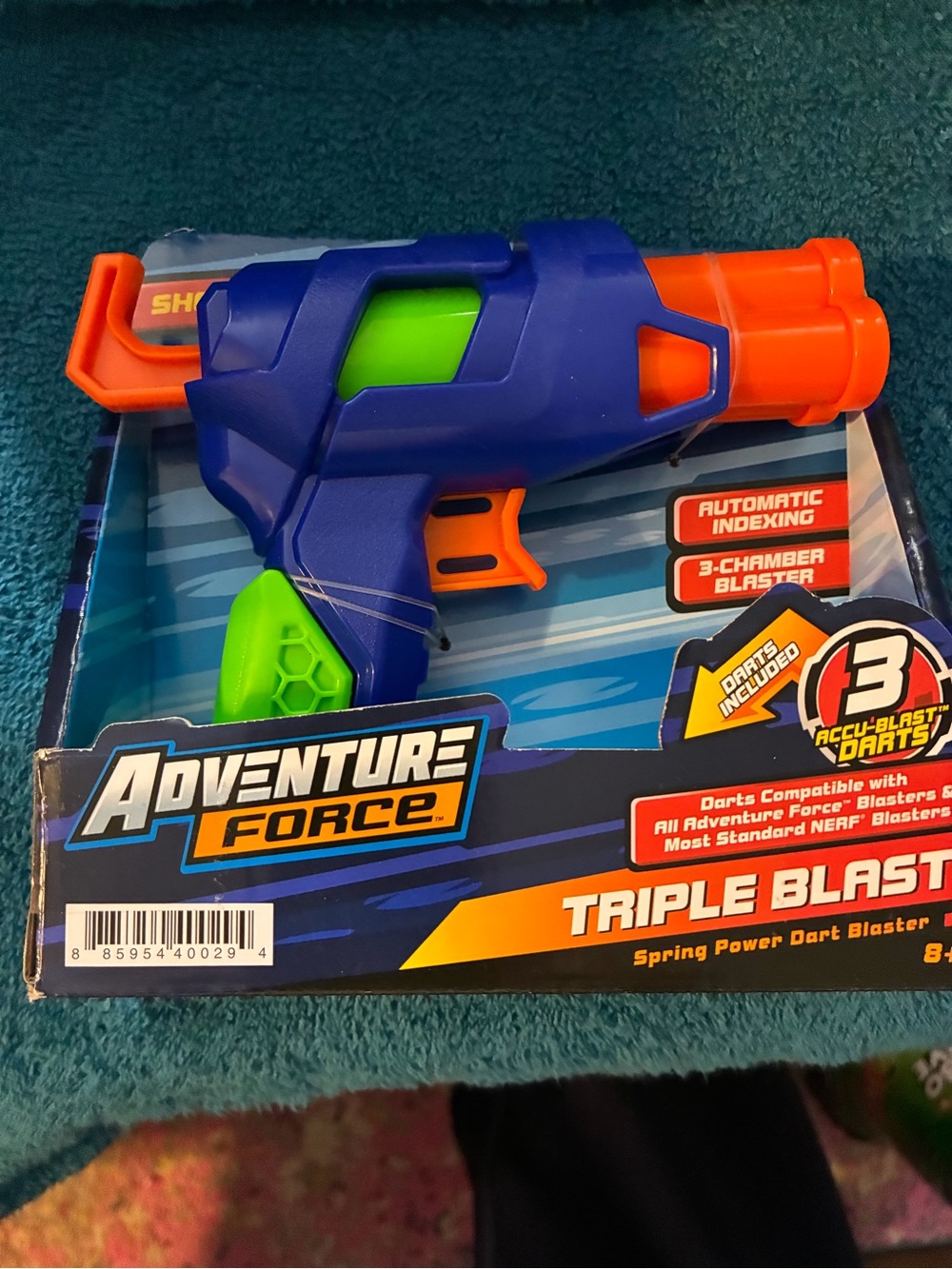 Adventure Force Triple Blast Dart Blaster - Blue/Orange/Green